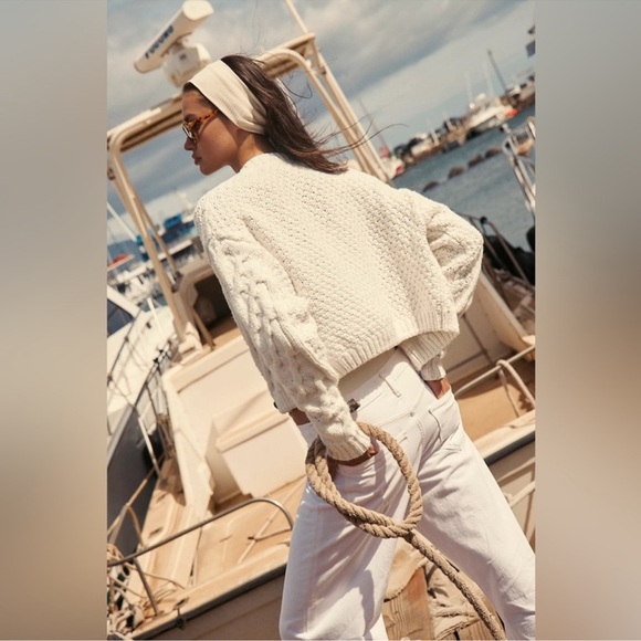 🎉LAST PIECE🎉FREE PEOPLE Bonfire Cardigan Sweater Cream - Picture 4 of 10